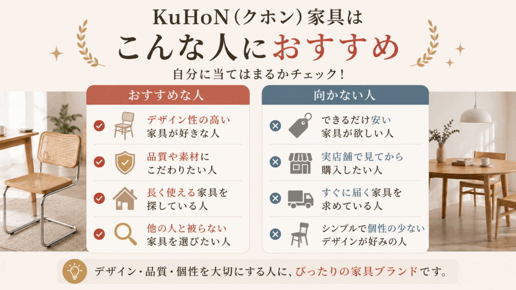 KuHoN(クホン)家具はこんな人におすすめ