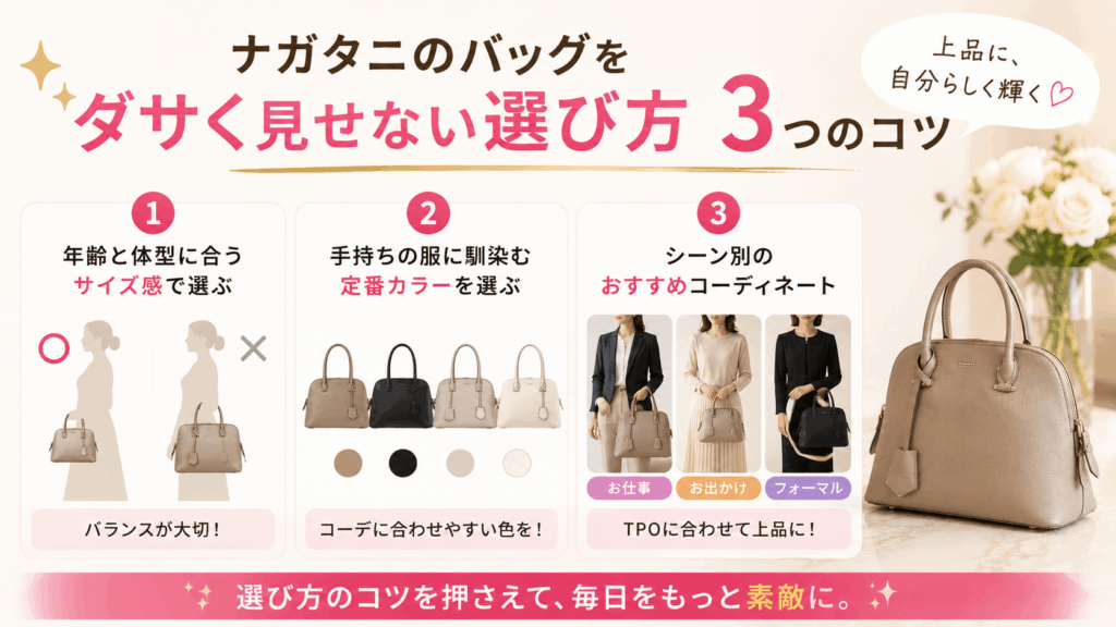 ナガタニのバッグをダサく見せない選び方3つのコツ