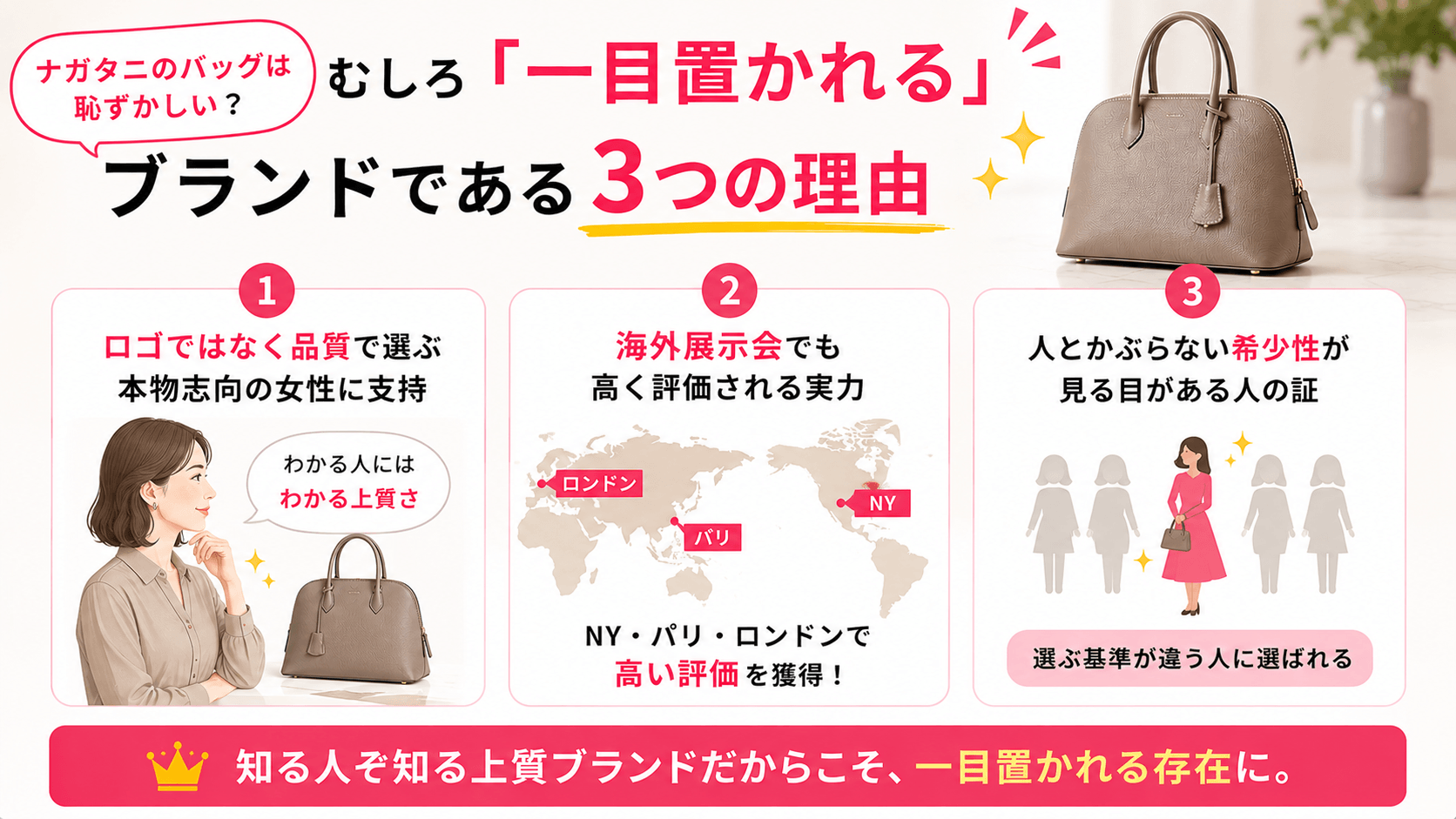 ナガタニのバッグがダサく見えない理由