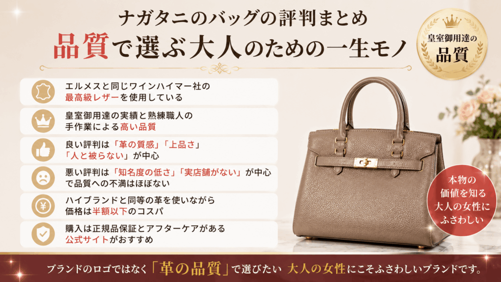 ナガタニのバッグの評判まとめ｜品質で選ぶ大人のための一生モノ