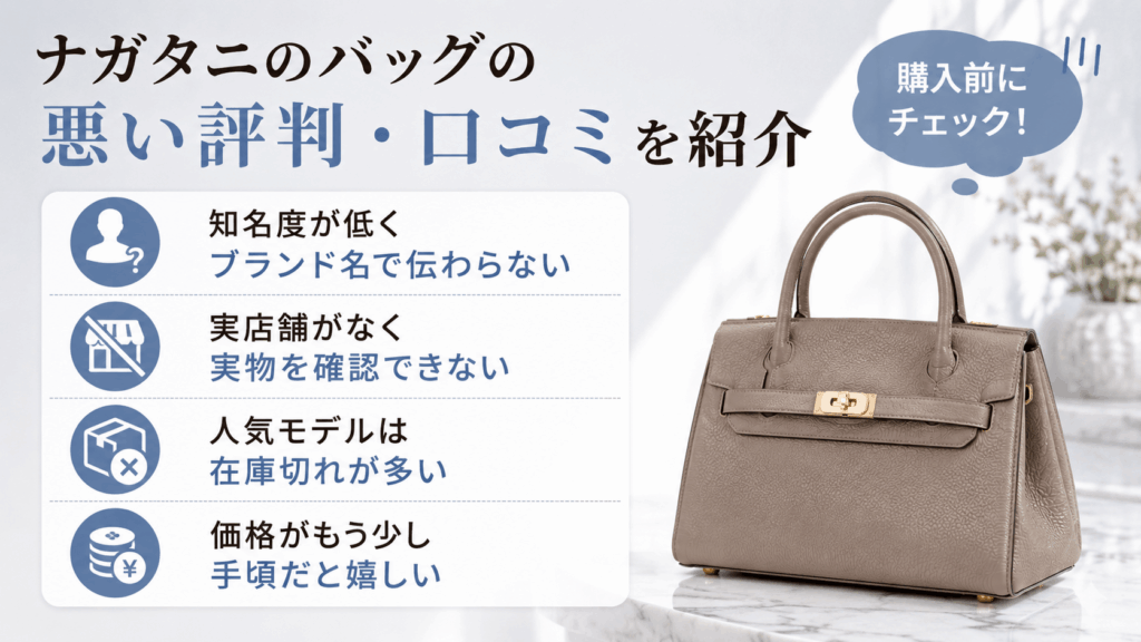 ナガタニのバッグの悪い評判・口コミを紹介
