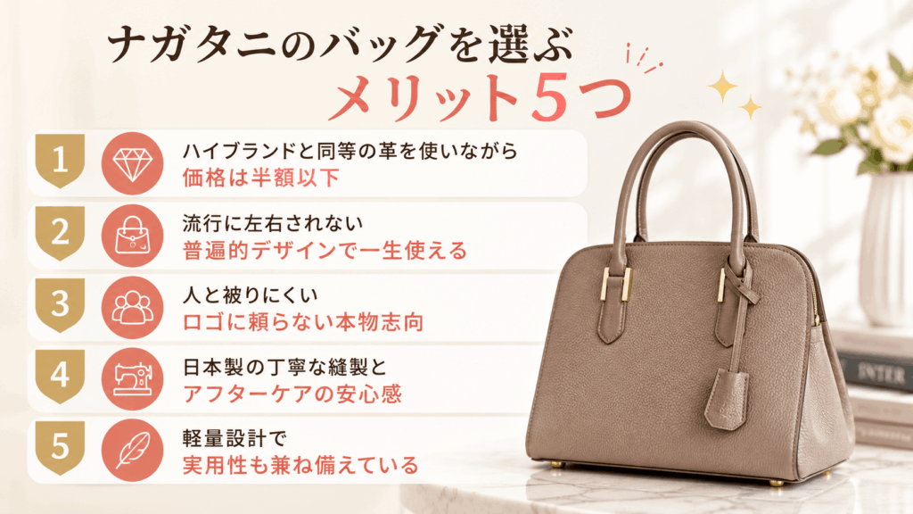ナガタニのバッグを選ぶメリット５つ
